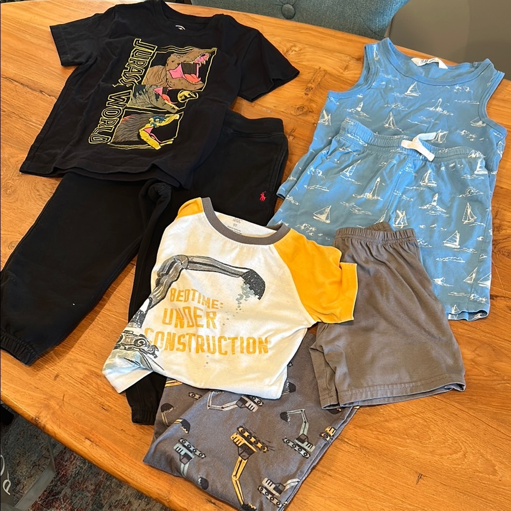 Kids Clothing Set with Dinosaur and Construction Themes